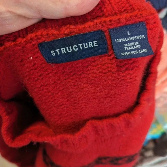 Structure Lambs Wool Striped Sweater - Large - Picture 2 of 3